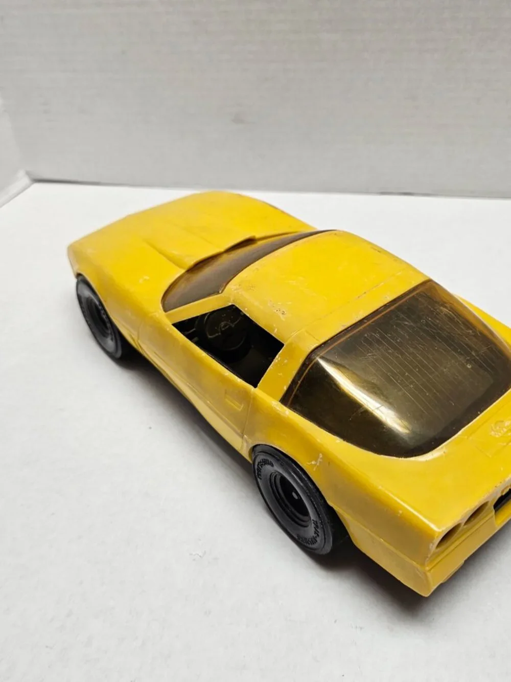 Vintage Big Yellow Car Chevrolet Toy Corvette Strombecker